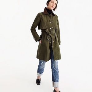 Jcrew cotton field jacket deep moss color